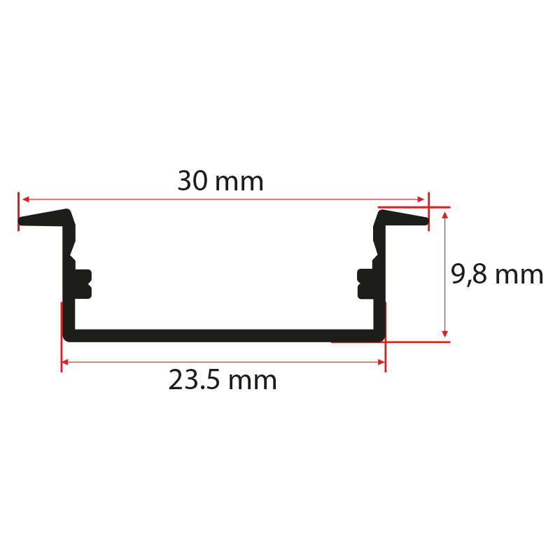 10x23 cm Alüminyum Kanatlı Led Profili