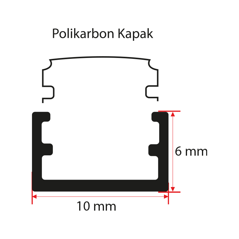 6x10 mm Kanal Led Profili