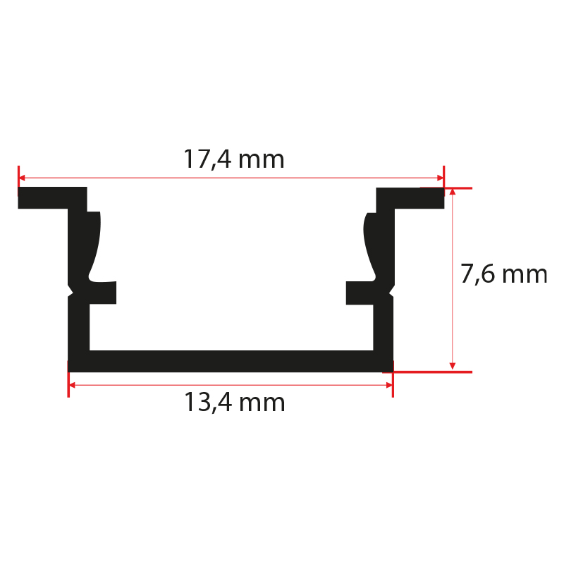 7X14 MM KANATLI LED PROFİLİ
