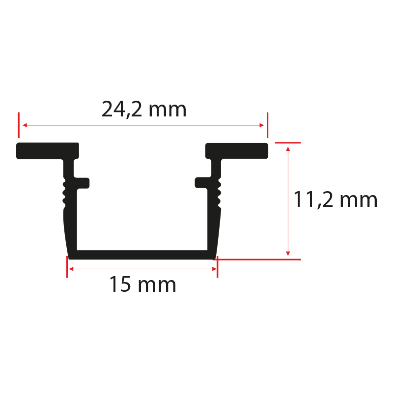 12x15 cm Alüminyum Kanatlı led Profili