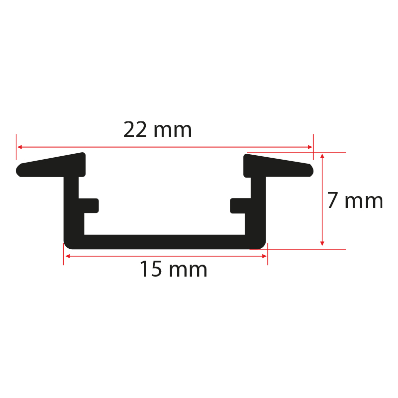 7x15 CM ALÜMİNYUM KANATLI LED PROFİLİ