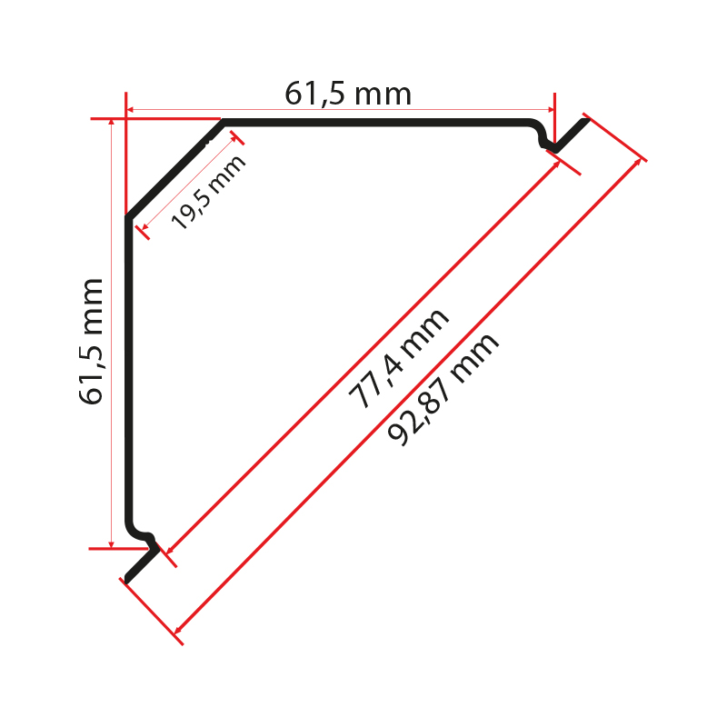 80mm Tavan Köşe Led Profili