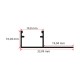 10x15 cm Ters Tek Kanatlı Trimless Alçıpan Profili