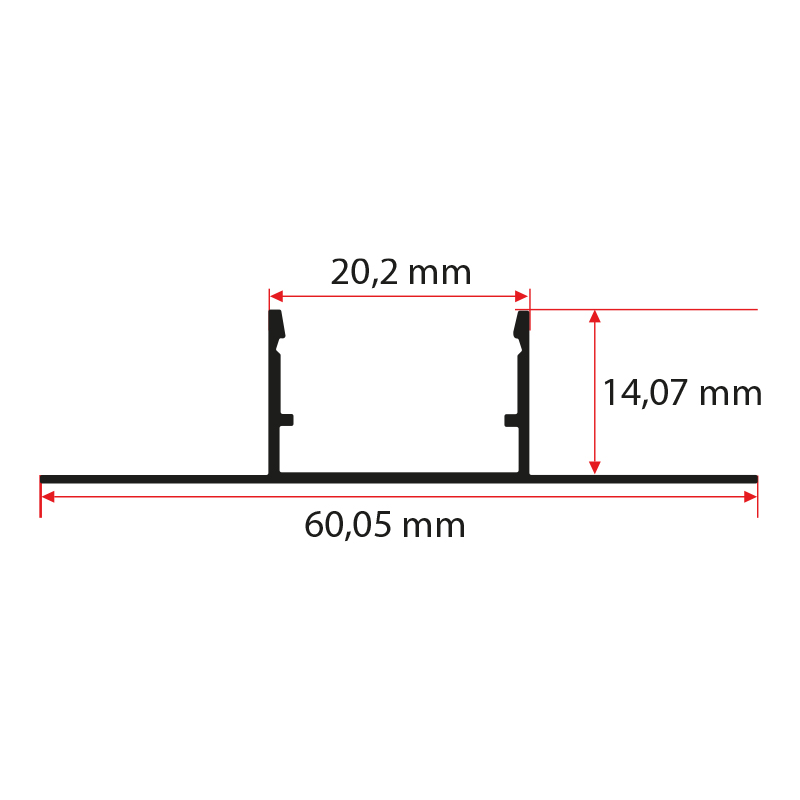 14x22 cm Ters Trimless  Led Profili